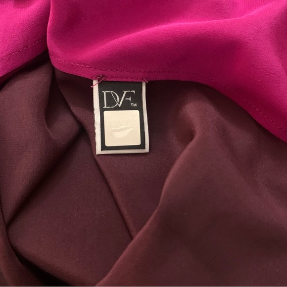 DIANE VON FURSTENBURG Louisa Silk Top in Brazen Plum/Rouge - Picture 5 of 7